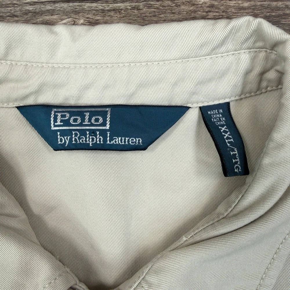 Polo Ralph Lauren Mens‎ Size XXL Tan Beige Cotton Twill Harrington Jacket